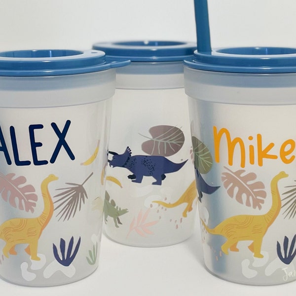 Kids Personalized Dinosaur Tumbler Cup | Child Customized Dino Gift