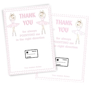 Thank You Dance Teacher | Dance Teacher Card | Gift Card Holder | Instant Download | Dance Teacher Appreciation | Printable Gift Card Holder