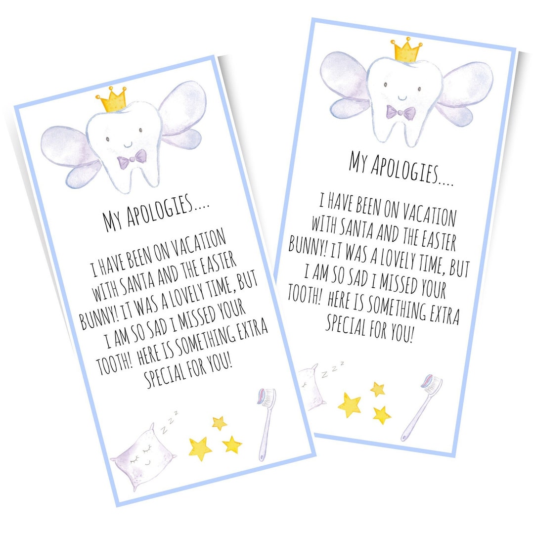 Tooth Fairy Apology Letter Tooth Fairy Letter for Boy Etsy