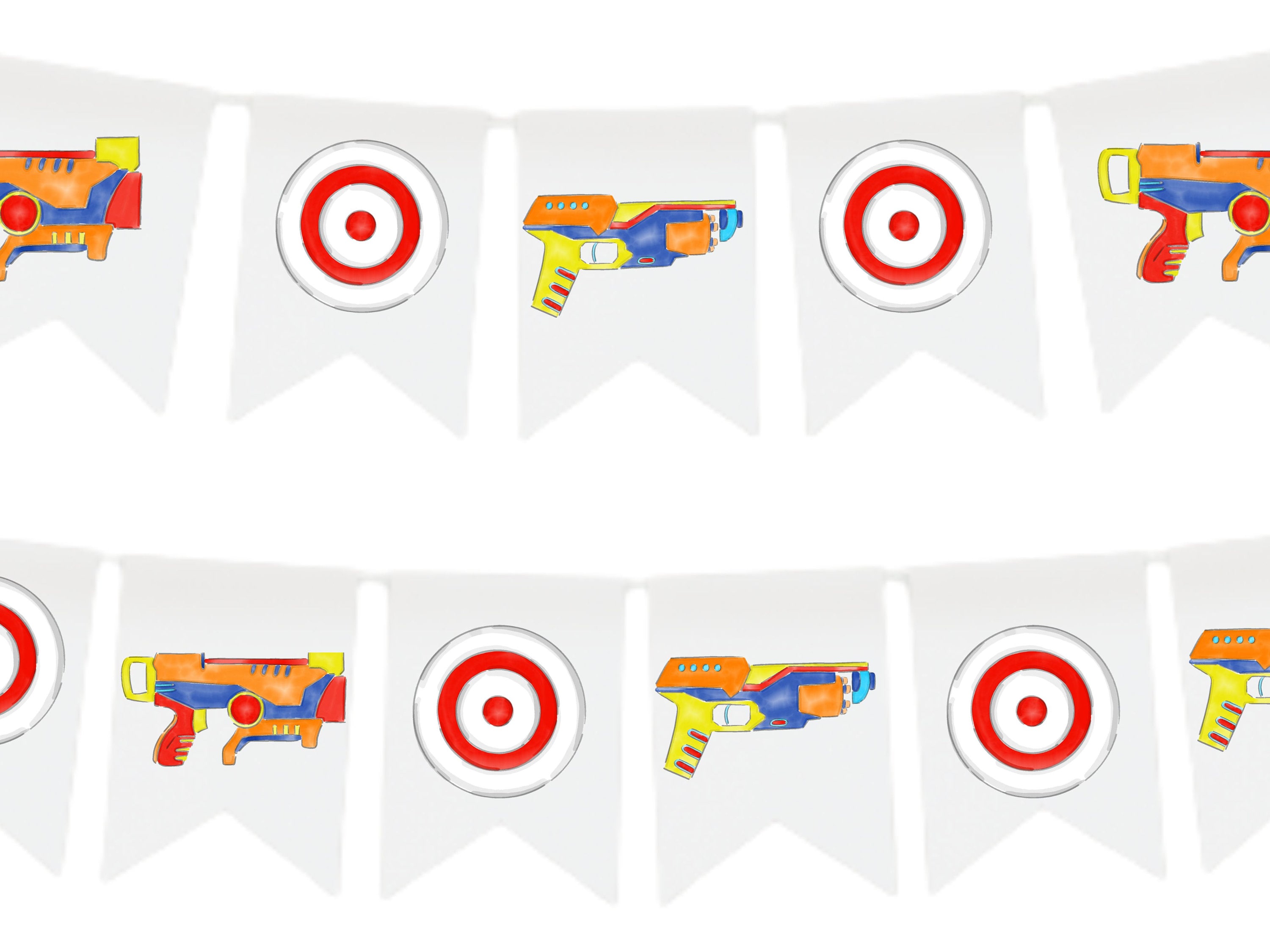 Printable Nerf Birthday Banner, Nerf Gun Birthday Party Decorations ...
