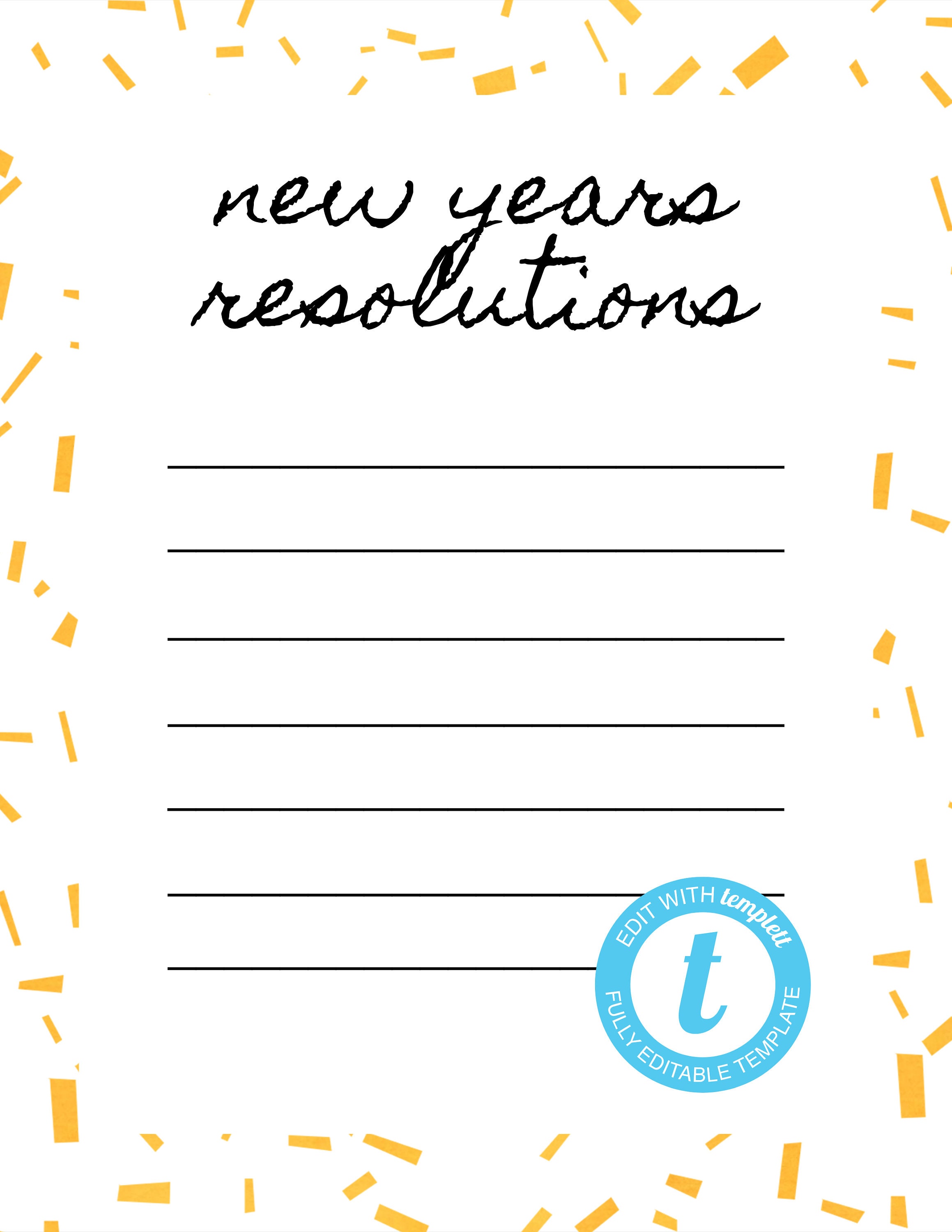 Printable New Years Resolution Sheet Etsy Printable New Years Resolution Sheet Etsy