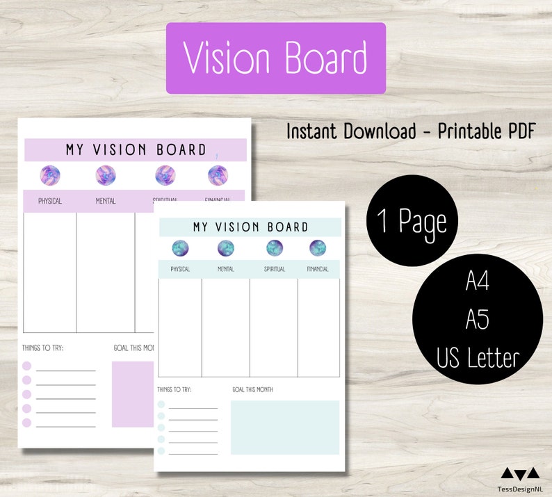 Vision Board pink Goal Setting Planner Vision Board - Etsy Canada