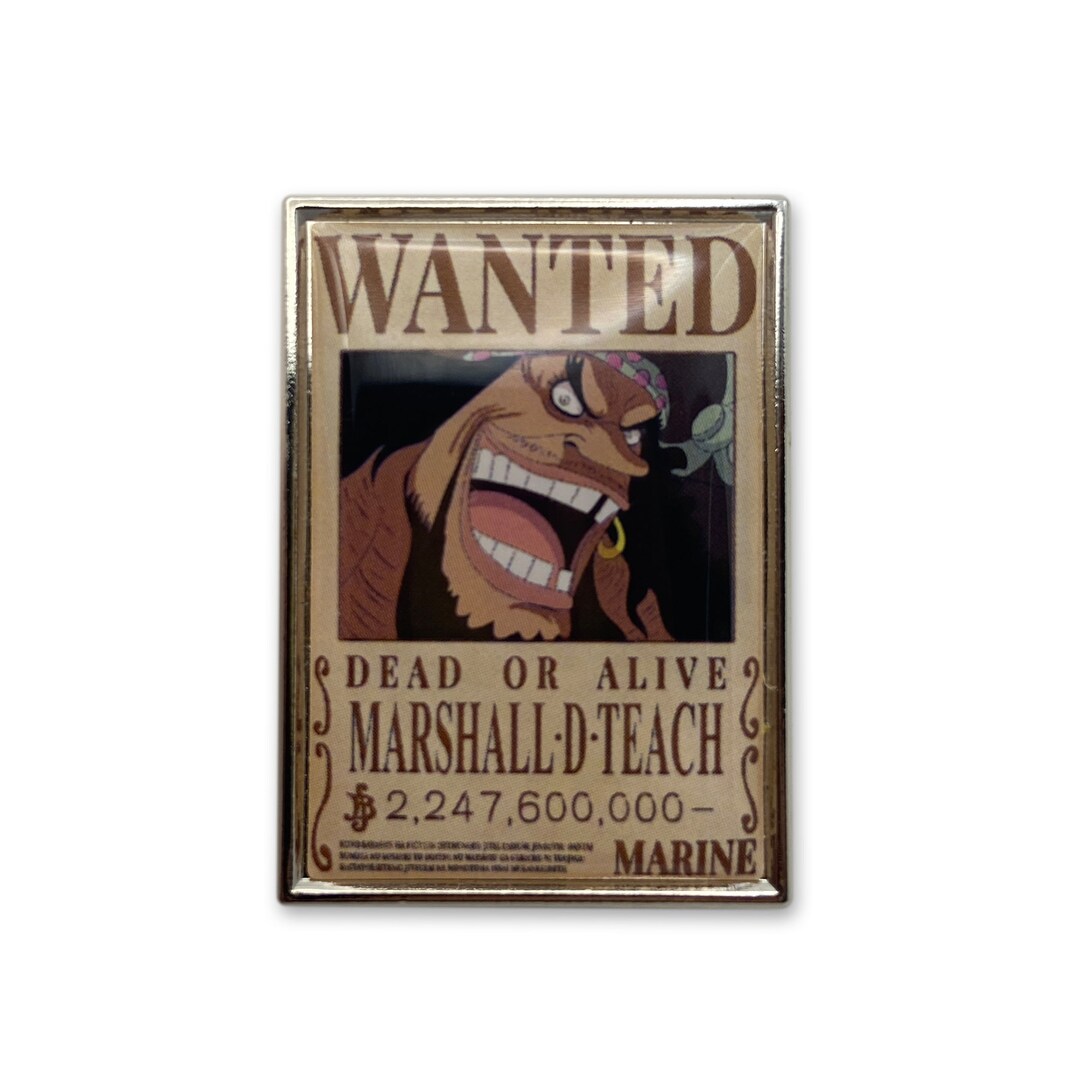 Blackbeard One Piece Wanted Poster Pin Etsy