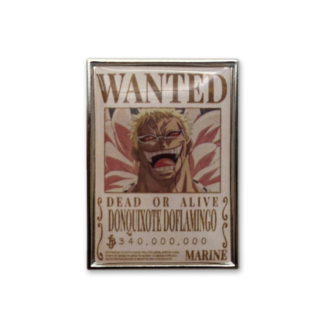 Doflamingo One Piece Wanted Poster Pin Etsy