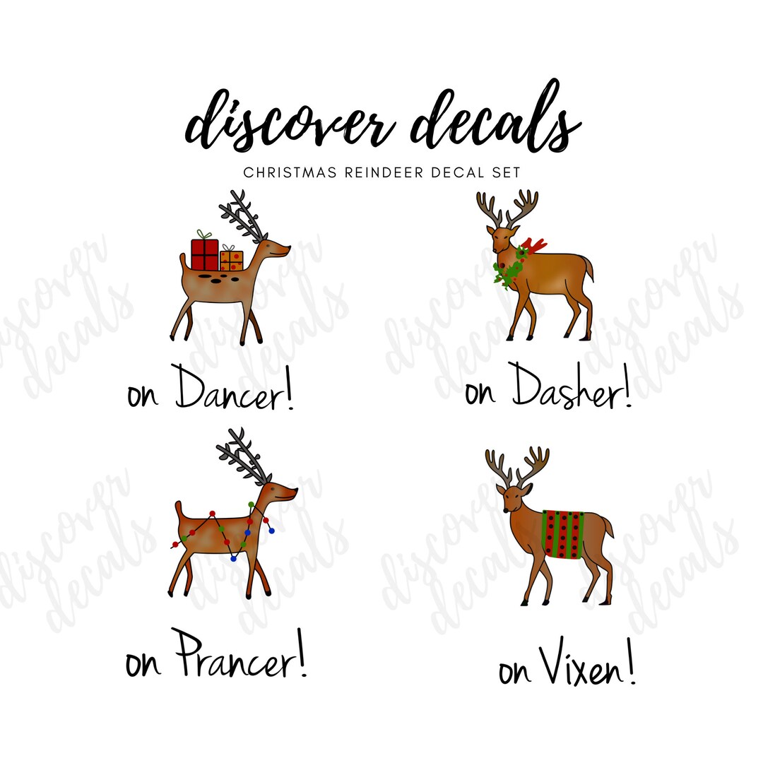 Rae Dunn Christmas Reindeer Inspired Decal Set Etsy