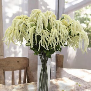 30&quot; Faux White Amaranth Tails Branch, Artificial Hanging Plant, DIY Floral Arrangement /Greenery/Wedding/Home Decoration/Gifts
