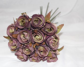 Ramo de rosas moradas, rosas vintage para decoraciones de bodas vintage