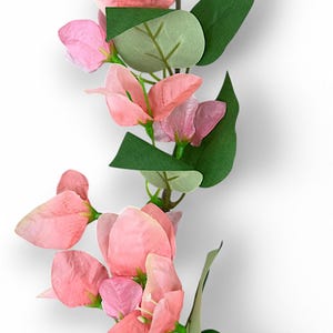 Coral Bougainvillea Stem 35&quot;, Artificial Flowers, Home Decoration, DIY Florals