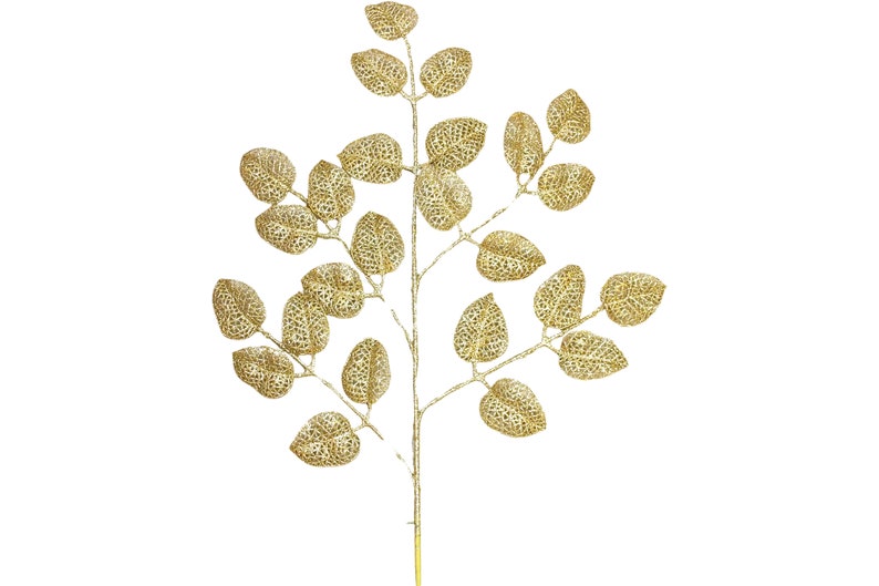 Metallic Gold Magnolia Leaves Spray 34 Gold Glitter Etsy