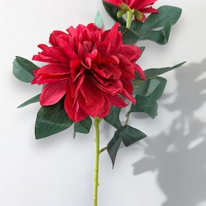 Artificial Red Dahlia Flower 26", Wedding Dahlia Party Decor, Silk Flower, Dahlia Flower, Wedding Flower Floral Arrangement