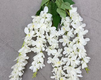 Artificial White Wisteria Bush- 24 Inch
