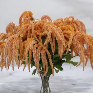 30&quot; Faux Orange Amaranth Tails Branch, Artificial Hanging Plant, DIY Floral Arrangement /Greenery/Wedding/Home Decoration/Gifts