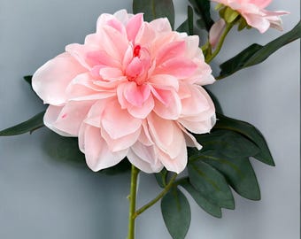 26&quot; Artificial Blush Dahlia Flower: Silk Wedding Party Decor
