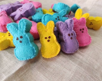 Felt Easter Marshmallow Bunny *Peeps Inspired*Play Food Pretend Kitchen Custom Colors Play Food