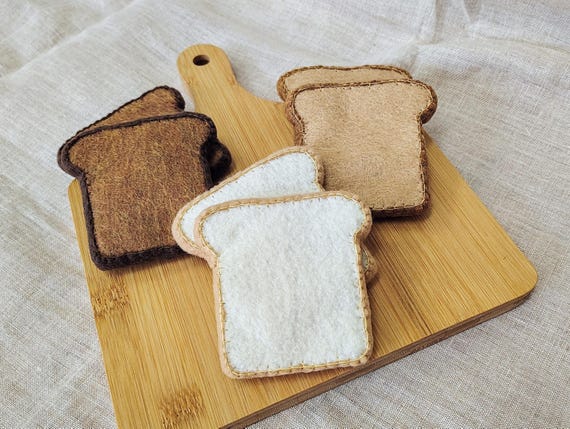 Felt *Mini* Bread Slices 3 Colors Play Food Pretend Kitchen Fabric Toy Kitchen/Bakery