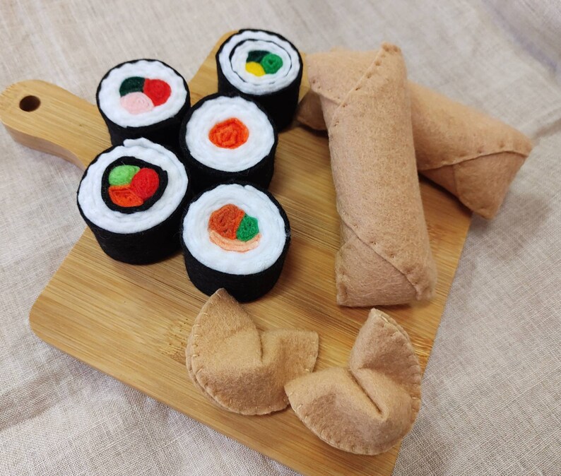 Felt Play Food Sushi Pretend Play Made to Order Etsy