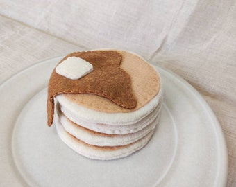 Felt Pancakes and Syrup Set Play Food Pretend Kitchen Fabric Pretend