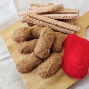 Felt Chicken Nuggets and Fries Play Toy Food Pretend Kitchen Set Fabric Pretend Play Food