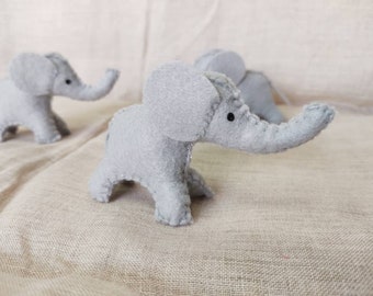 Custom Colors Mini Felt Elephants Baby Shower/ Birthday Favors Tiny Elephant Ornaments