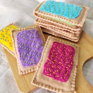 Felt Frosted Pastry Toaster Pastry Custom Colors/Styles Pretend Play Pop Tart Inspired