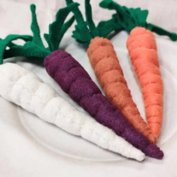 Felt Carrot Fabric Play Food Pretend Play Kitchen Assorted Colors