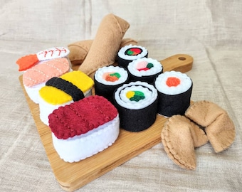 Felt Sushi Set Play Food Pretend Play Made to Order Fabric Food