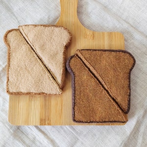 Felt Sliced Toast/Bread Play Food Pretend Play Set 2 Colors Fabric Pretend Play Food
