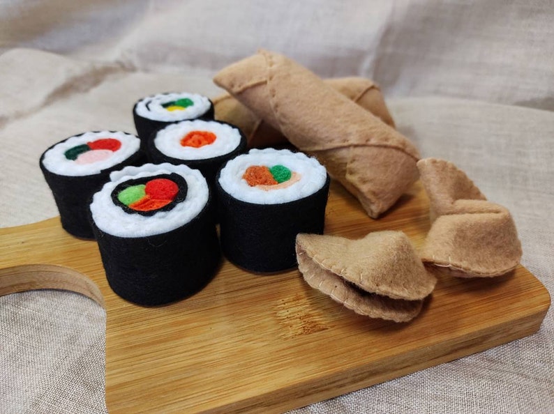 Felt Play Food Sushi Pretend Play Made to Order Etsy