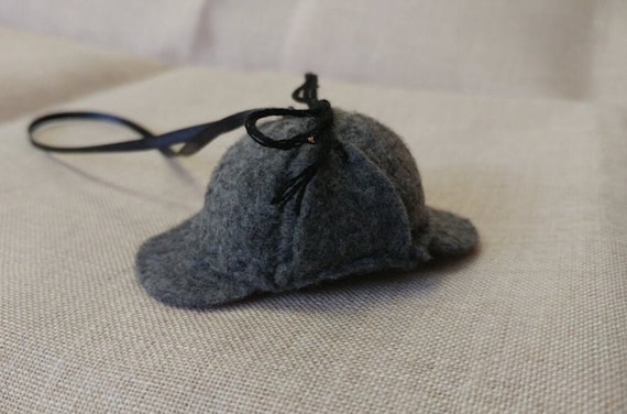 Sherlock Holmes Deerstalker Felt Ornament Custom Colors Hat Cute Quirky