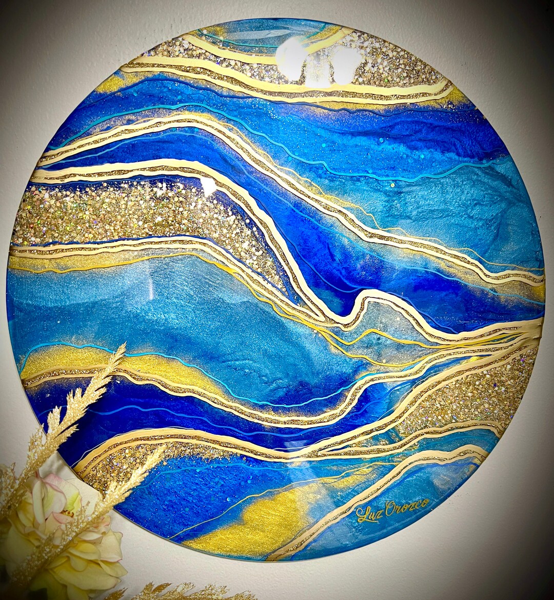 18 Round Resin Epoxy Wall Art Etsy