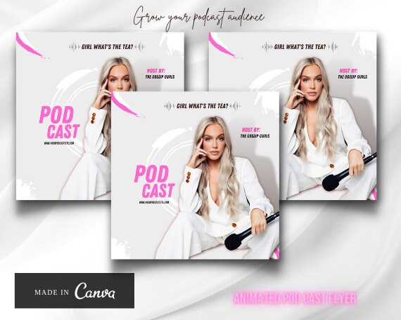 Animated Editable Pink Podcast Flyer Event Flyer Female - Etsy Animated Editable Pink Podcast Flyer Event Flyer Female - Etsy