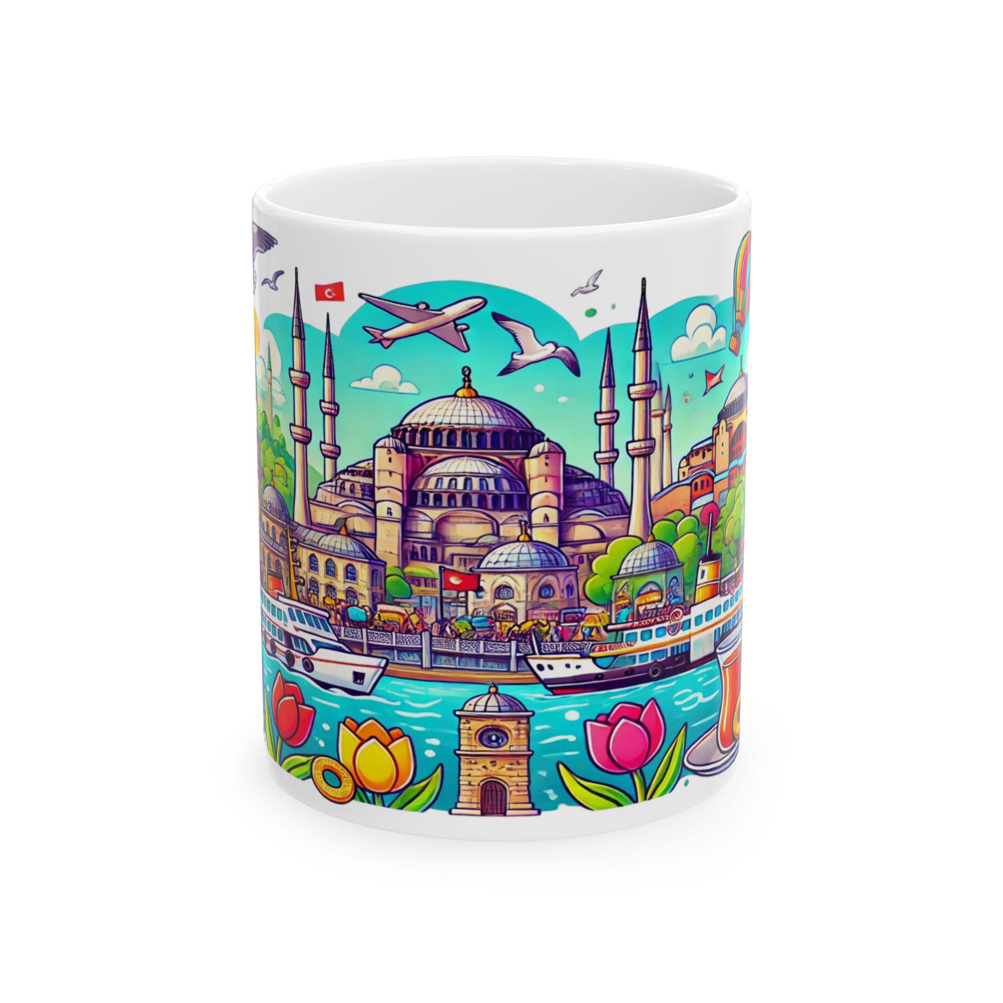 Colorful Istanbul Themed Ceramic Mug (11oz)