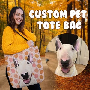 Bolsa de mano personalizada para mascotas: retrato de mascota personalizado, ilustración de mascota, bolsa de mano para perros, bolsa de mano para gatos, bolsa de mano con forma de calabaza, bolsa de mano de otoño, bolsa de mano rosa