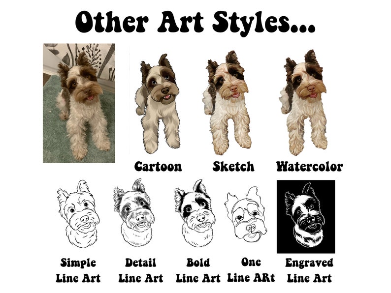 Digital Pet Outline SIMPLE Dog Cat Vector Line Out Drawing, Pet Sketch, Pet Drawing, Wedding Pet Art, Pet Memorial, Simple Pet Sketch image 7