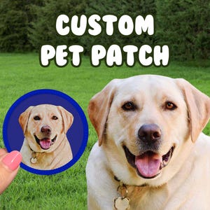 Custom Pet Clothing Patch - Pet Illustration, Personalized Patch, Iron on Patch, Adhesive Patch, Velcro Patch, Dog Mom Gifts, Cat Patch