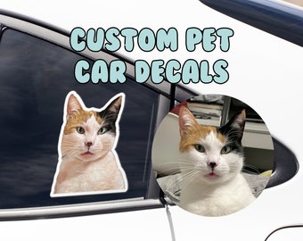 Custom Pet Car Decal - Custom Pet Illustration, Pet Portrait, Pet Sketch, Dog Sticker, Cat Sticker, Pet Memorial Gift, Water Bottle Sticker