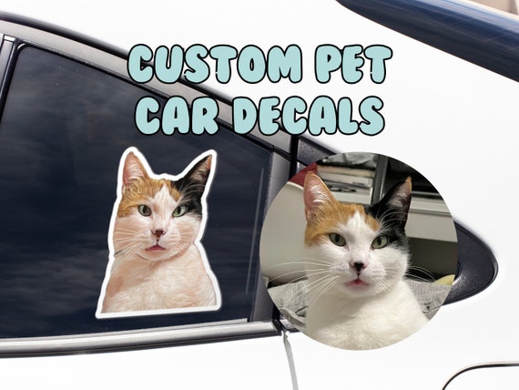Custom Pet Car Decal - Custom Pet Illustration, Pet Portrait, Pet Sketch, Dog Sticker, Cat Sticker, Pet Memorial Gift, Water Bottle Sticker