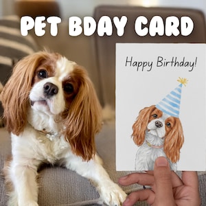 Tarjeta de cumpleaños personalizada para mascotas (paquete de 1, 10, 30, 50) Retrato de mascota personalizado, boceto de perro, gato, conejito, papelería personalizada, boceto de mascota, regalo de cumpleaños para mascota