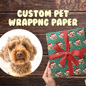Custom Pet Holiday Wrapping Paper - Turn Your Favorite Pet Photo Into Colorful Christmas Gift Wrapping Paper