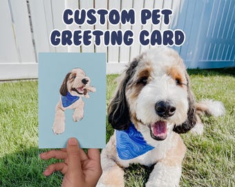 Benutzerdefinierte Haustier Grußkarten (10er, 30er, 50er Pack), Benutzerdefiniertes Haustierporträt, Hundkatzenhasen-Skizze, personalisiertes Briefpapier, Haustier-Skizze, Haustierpostkarten