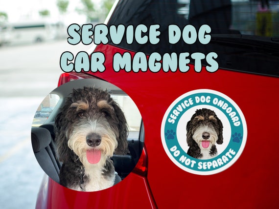 Custom Service Dog Onboard Car Magnet - Do Not Separate, Car Safety Magnet, Service Animal, Handler, First Responder Magnet, Car Decal