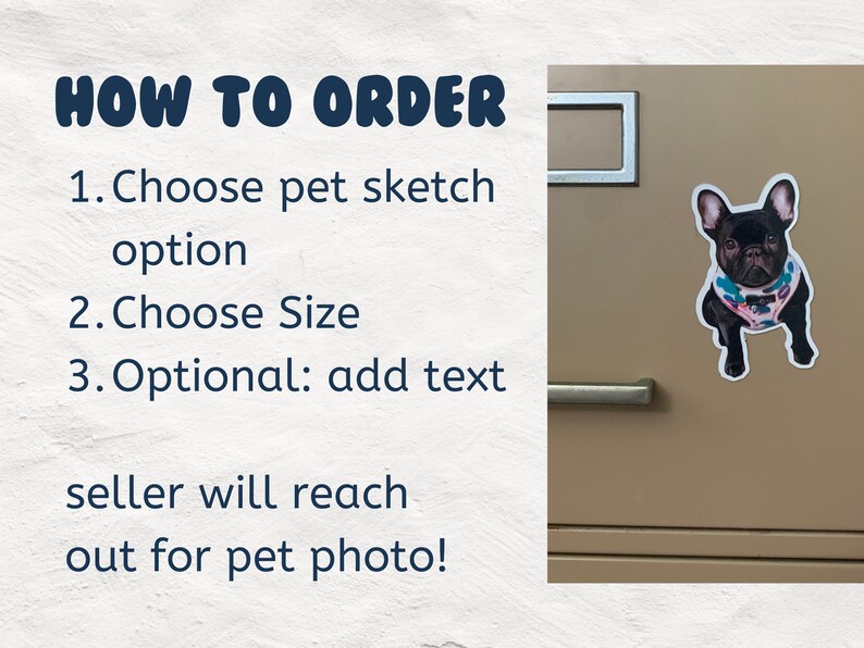 May include: How to order a custom pet sketch. Choose a sketch option, size, and add optional text. The seller will reach out for a pet photo.