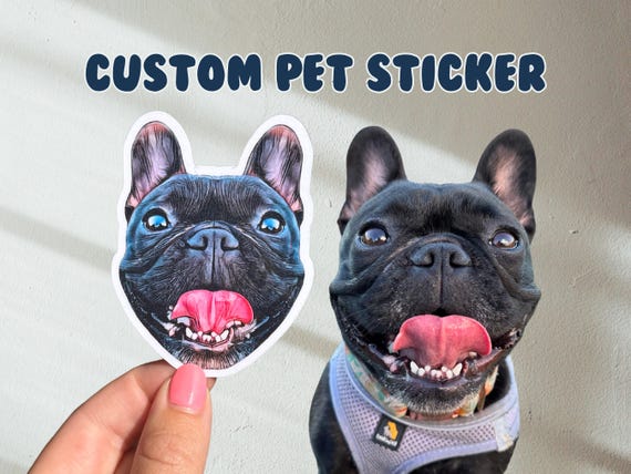 Custom Pet Sticker - Custom Pet Illustration, Pet Portrait, Pet Sketch, Dog Sticker, Cat Sticker, Pet Memorial Gift, Water Bottle Sticker