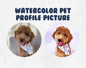 Watercolor Pet Portrait  - Dog, Cat, Bunny, Bearded Dragon Illustration, Custom Pet Art, Pet Profile Picture, Custom Pet Logo, Dog Mom Gift