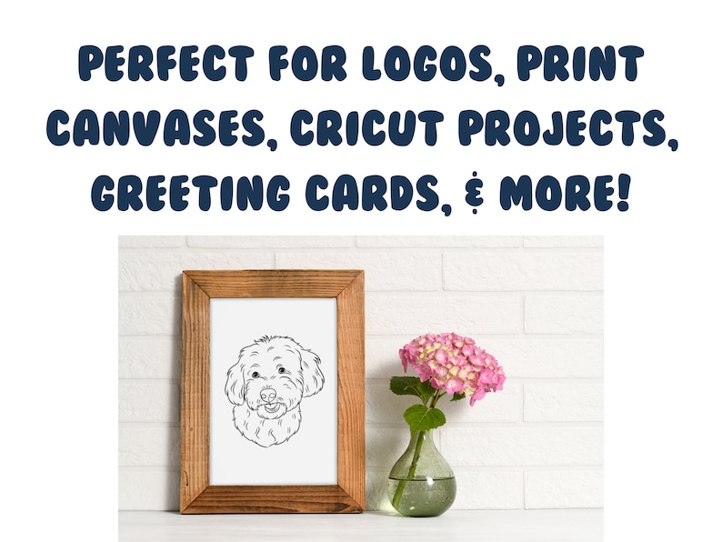 Digital Pet Outline SIMPLE Dog Cat Vector Line Out Drawing, Pet Sketch, Pet Drawing, Wedding Pet Art, Pet Memorial, Simple Pet Sketch image 2