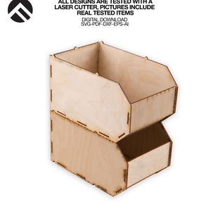 Stackable storage boxes, organiser, garage boxes, Laser Cuting File, SVG pdf file, tool box, Glowforge, laser cut file,  Digital download