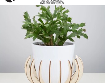 Wooden vase, wood decor, table decor, laser cut, Glowforge and Cricut Easel stand Laser cut files Woodworking plans multiple sizes