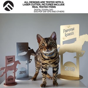 Laser cut horse racing trophy, Laser Cuting File, SVG pdf file, tool box, Glowforge, laser cut file,  Digital download