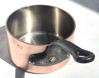 Vintage French Copper Pans, E Dehillerin, Stainless Steel Lined, 5.7inch, 3.3lbs, 2.5mm
