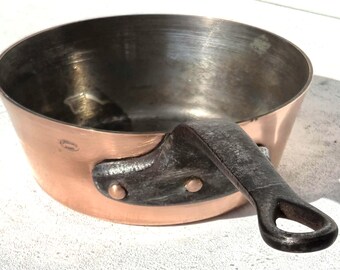 Vintage French Copper Saute, Dehillerin, Tin Lined, 8.1inch, 5lbs